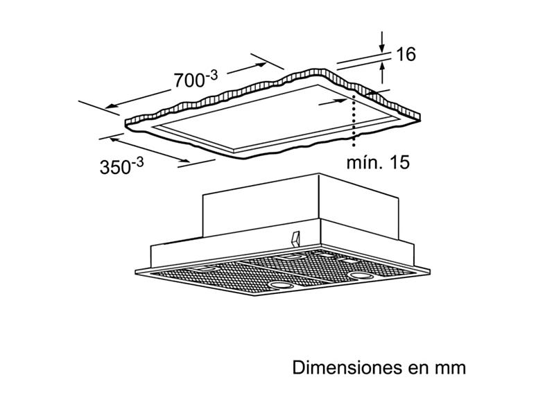 Campana de techo - Bosch DHL755BL, 3 velocidades, 610 m³/h, 730 mm, Inox
