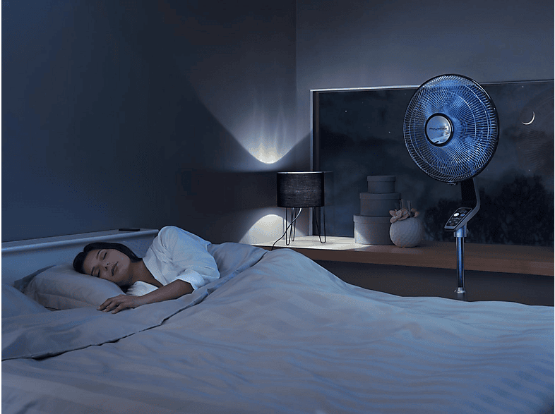 Ventilador de pie - Rowenta VU5640 TURBO SILENCE EXTREME (VENT. DE PIE), 70 W, 4 velocidades, Blanco / Negro