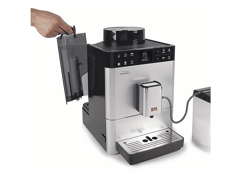 Cafetera express - Melitta F53/1-101, 15 bar, 1450 W, 1 l, 2 tazas, Plata