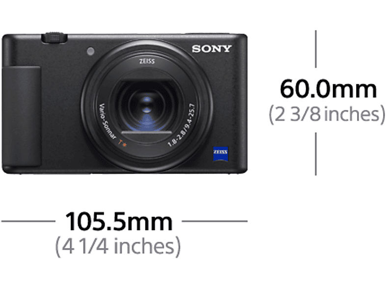 Cámara compacta - Sony ZV1BDI.EU, 20,1 megapixel, (3840, 2160), Negro
