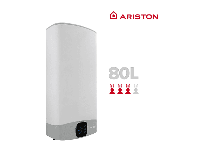 Termo eléctrico - Ariston VELIS WIFI 80, 1500 W, 8 bar, 80 l, Blanco