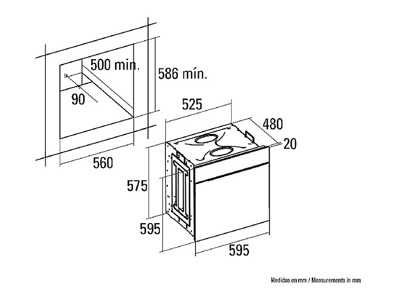 Horno multifunción - Cata CM 760 AS WH, Integrable, 50 l, 59 cm, Blanco
