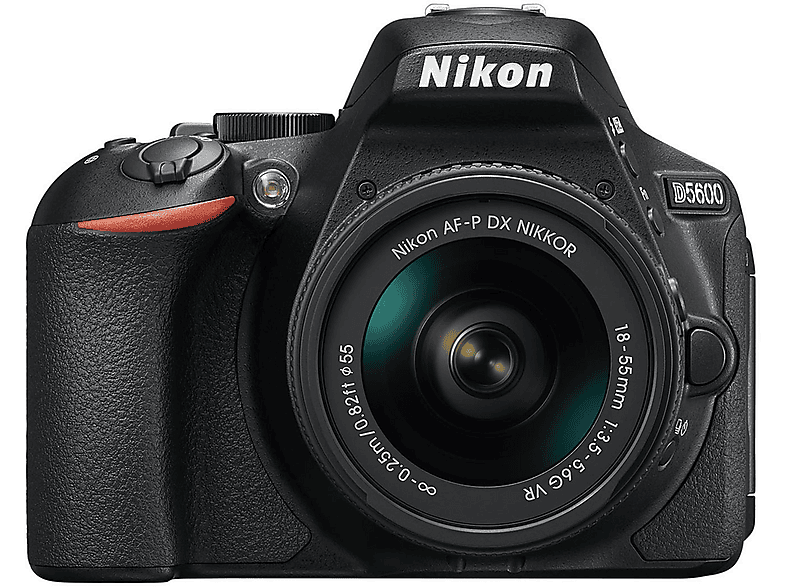 Cámara réflex APS-C - Nikon D5600K/1855VR/FHD, 24,78 megapixel, CMOS, Medición, Negro