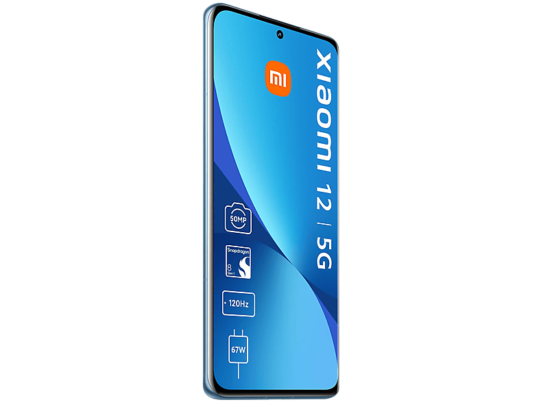 Smartphone - Xiaomi 12 6,25P/5G/8N/8+256GB/BL, Azul, Móvil Android, 8 GB RAM, 6,28 " Full HD+, Qualcomm Snapdragon® 8 Gen 1, 4500 mAh