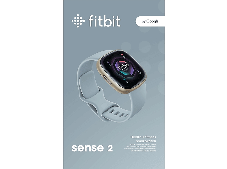 Smartwatch - Fitbit SENSE 2 AZUL ORO, 4.05 cm, Aluminio