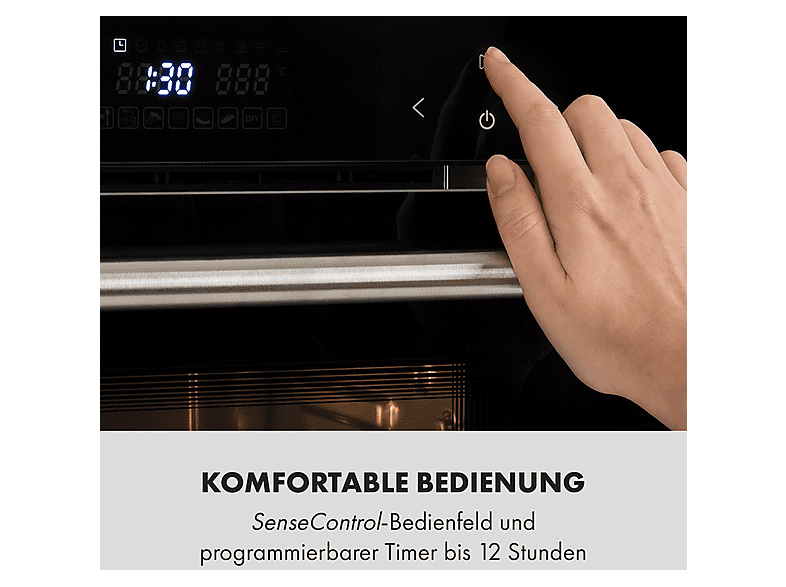 Horno a vapor - Klarstein MasterFresh, Integrable, 24 l, 52,50 cm, Negro