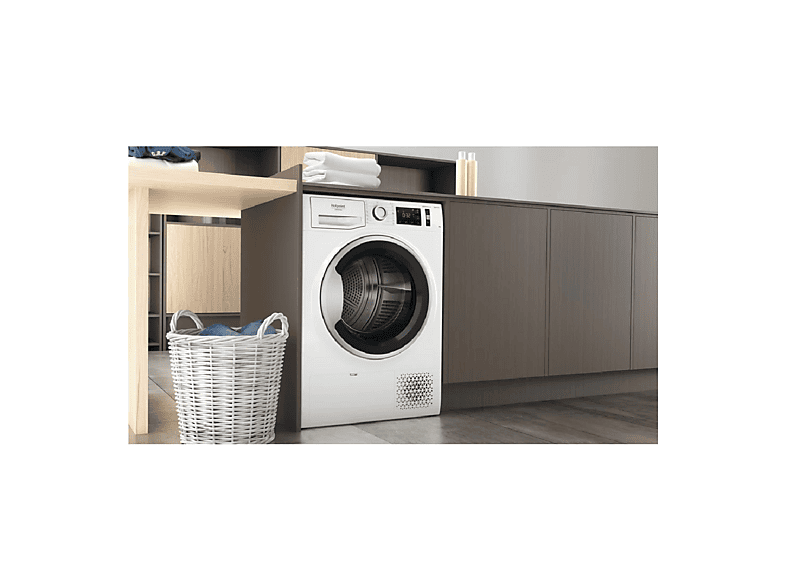 Secadora - Hotpoint NT M11 82SK EU, Bomba de calor, 9 kg, 14 programas, Blanco