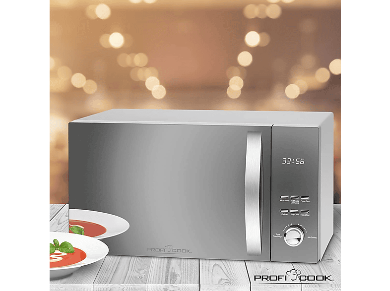 Microondas - Proficook 501176, 2300 W, 5 potencia, 23 l, Inox