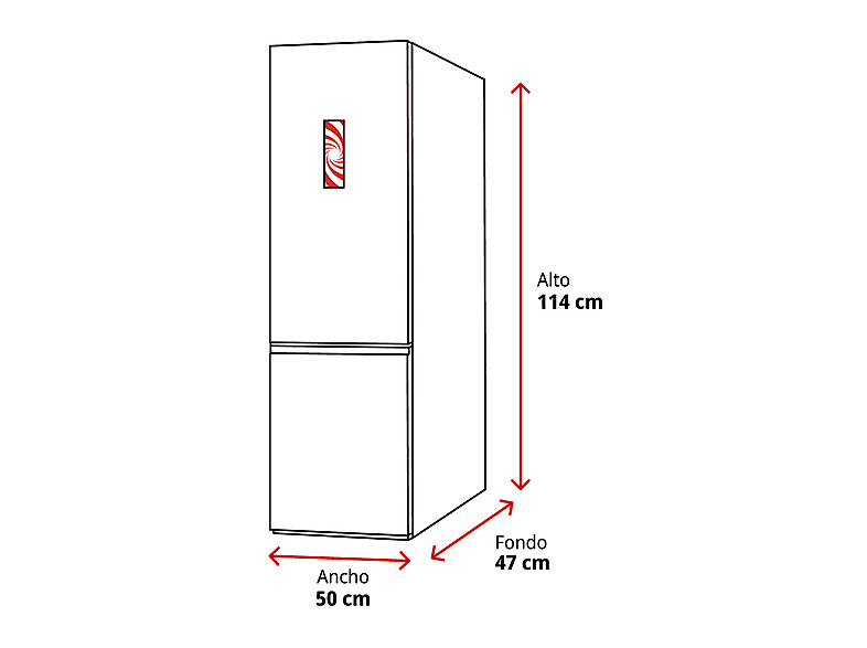Frigorífico combi - Infiniton FGC-117B, No Frost, Smart Frost, Altura 1140 mm, Capacidad 117 l, Inox Negro