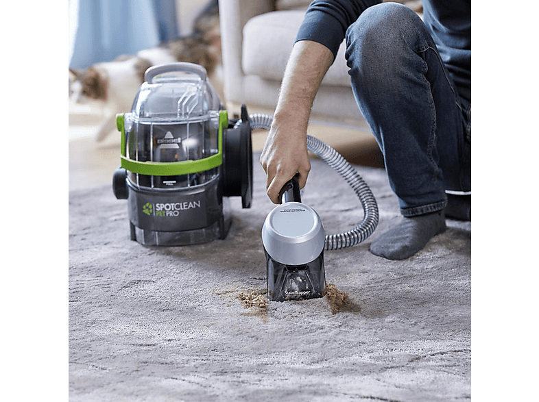 Aspirador sin bolsa - Bissell 15585 - SPOTCLEAN PET PRO, 750 W, Depósito 2.9 L, Negro