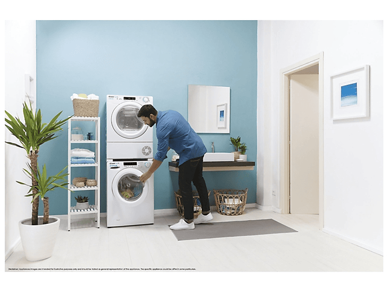 Secadora bomba de calor - Candy Smart Pro CSOE H8A2TE-S, BOMBA CALOR, 8 kg, 15 programas, Blanco
