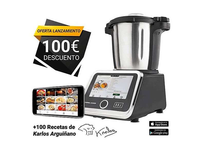 Robot de cocina - Boj MC-2000, 1500 W, Inox