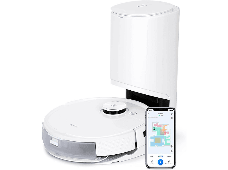 Robot limpiacristales - Ecovacs 6943757600724, 50 W, Potencia de succión 3 kPa, Depósito 0,42 l, Autonomía 175 min, Blanco