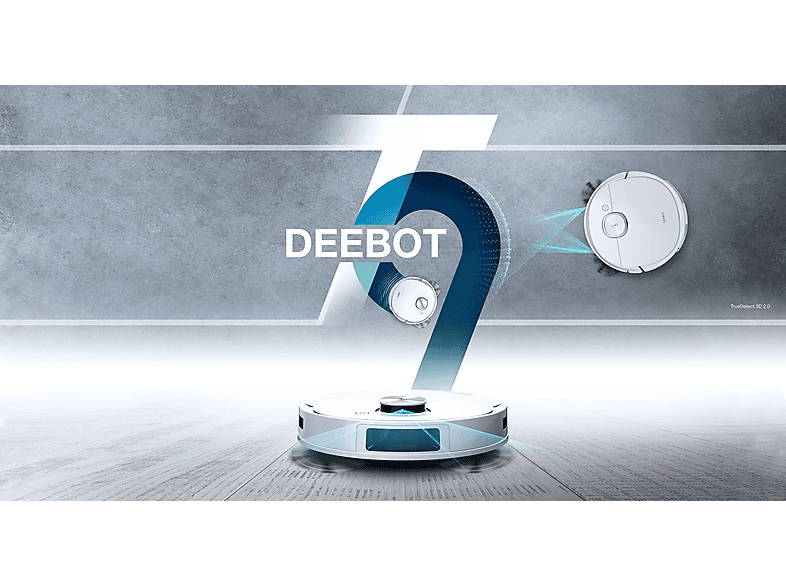 Robot limpiacristales - Ecovacs 6943757600724, 50 W, Potencia de succión 3 kPa, Depósito 0,42 l, Autonomía 175 min, Blanco