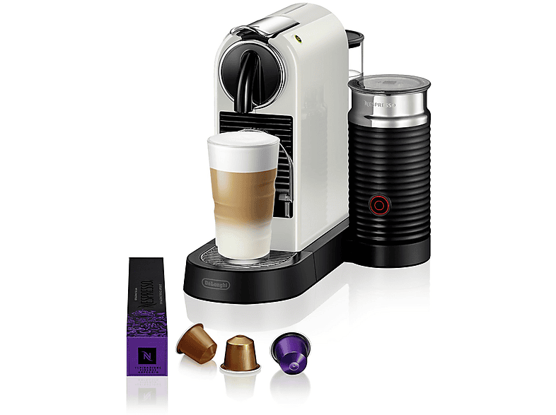 Cafetera de cápsulas - Delonghi 0132192151, 19 bar, 240 ml, 1710 W, Blanco