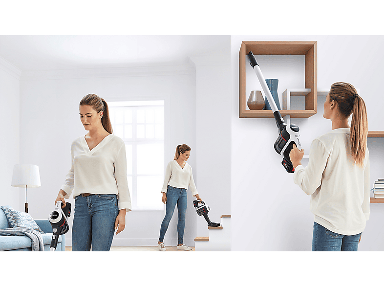 Aspirador de mano - Bosch BCS61113, 6 W, Depósito 0,3 l, Autonomía 30 min, Blanco