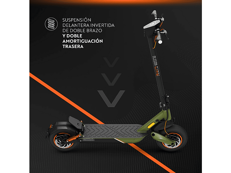 Patinete eléctrico - Olsson MAMBA LITE homologado DGT 35km autonomía, Pot. máx. 850 W, Carga máx. 120 kg, hasta 35 km autonomía, 10000 mAh