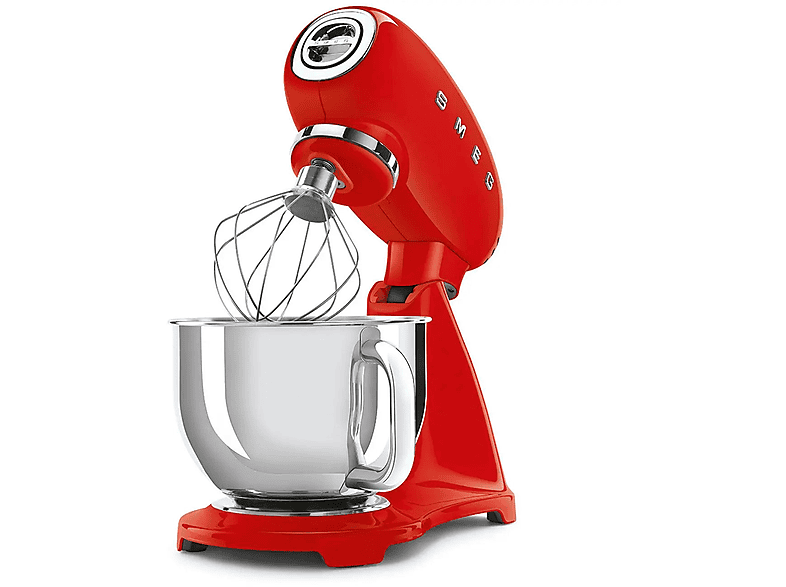Robot amasador - Smeg SMF03RDEU ROJO, 800 W, 4,8 l