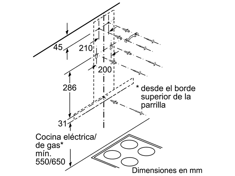 Campana decorativa - Balay 3BC066MX, 3 velocidades, 590 m³/h, 600 mm, Inox
