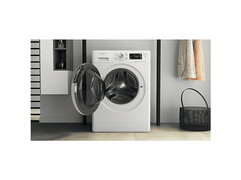 Lavadora carga frontal - Whirlpool FFB 8258 WV SP, 8 kg, 1200 rpm, 14 programas, Blanco / acero