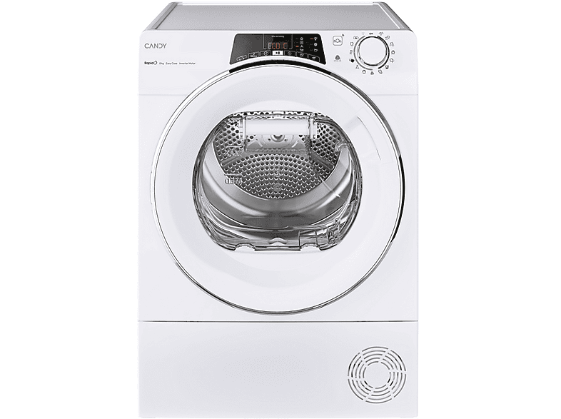 Secadora bomba de calor - Candy ROE H8A3TCEX-S, Bomba de calor, 8 kg, 14 programas, Blanco