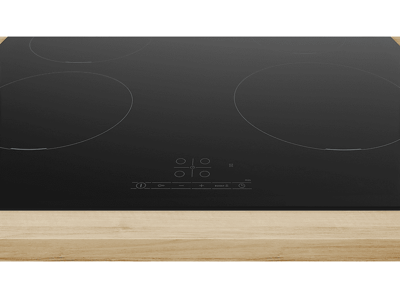 Encimera inducción - Bosch PUE611BB5E, 4 zonas, 592 mm, Negro